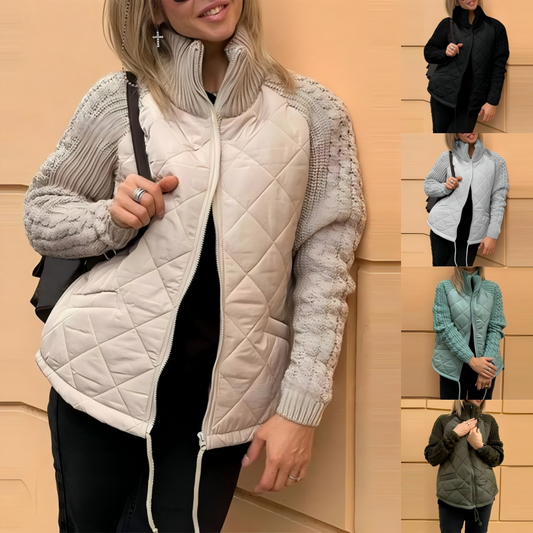 🔥Christmas Big Sale 50% OFF 🔥2025 New Women's Knit Patchwork Puffy Jacket