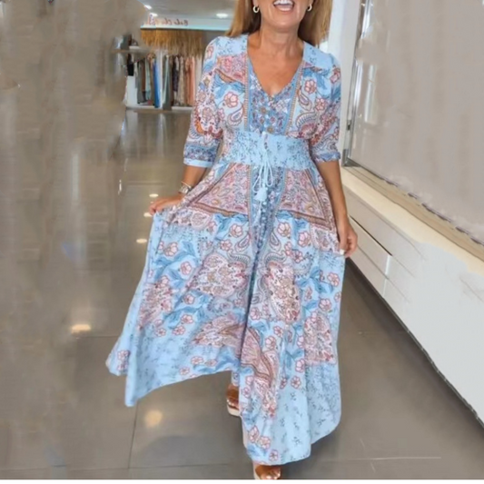 🌸Seasonal Bestseller with 50% off 🔥 Elegant long floral dress for women