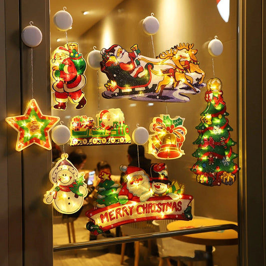 ⛄Christmas pre-sale🎄2024 Christmas Window Hanging Lights💡