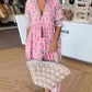 🌸Spring Specials 50% OFF👗Boho Floral V Neck High Waist A-Line Swing Dress