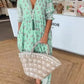 🌸Spring Specials 50% OFF👗Boho Floral V Neck High Waist A-Line Swing Dress