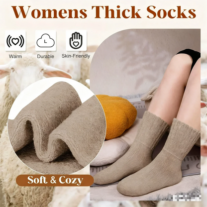 💥Christmas SALE 50% OFF✨5 Pairs Women's Solid Mid-calf Cozy Socks