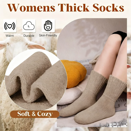 💥Christmas SALE 50% OFF✨5 Pairs Women's Solid Mid-calf Cozy Socks