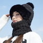 Women's Winter Warm Windproof Plush Scarf Hat