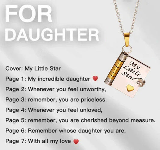 🎅Early Xmas Sale 50% OFF💓My Book Necklace for Daughter,Son or Lover, Birthday Day Gift Graduation Jewelry of Love