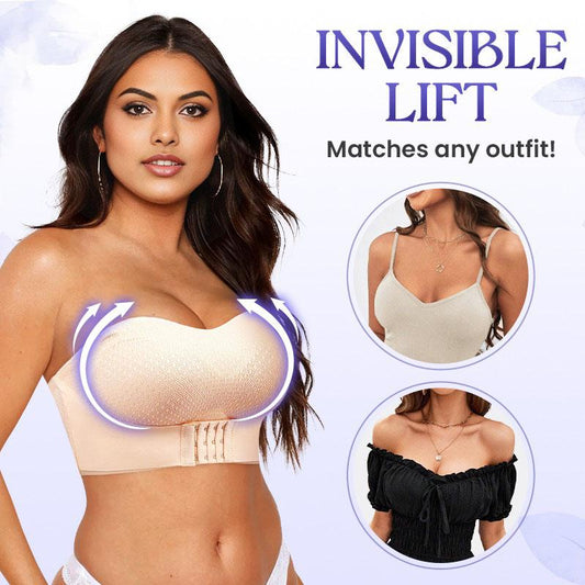 🔥Hot Sale🔥Breathable Non-Slip Strapless Front Buckle Push-Up Bra