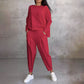 💕Mother's Day Sale 50% OFF💕Round-Neck Long-Sleeved Top ＆ Pants 2-Piece Set