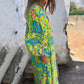 🎉New Hot Sales -70% OFF🥰Women's Bohemian V-Neck Abstract Printed Maxi Dress