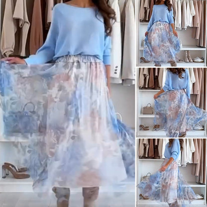💥Last Day Special Sale 50% OFF💃Blue Set Bow Back Top & Tulle Skirt