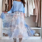💥Last Day Special Sale 50% OFF💃Blue Set Bow Back Top & Tulle Skirt