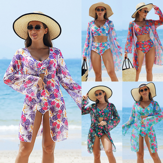 🏖️Summer Hot Sale43% OFF🌼Women's Fashion Multicolor Printed Bikini Swimsuit 3 Piece Set