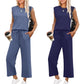 💕 Hot Sale 50% OFF🔥2025 New Women's  Cap Sleeve Top & Wide-Leg Pants 2-Piece Set
