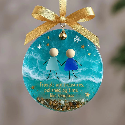 ⏳LAST DAY SALE 70% OFF!⏰Friendship Sea Glass Christmas Ornament🌊✨Shaped by Nature & Crafted by Hand💝