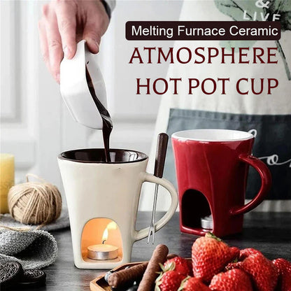 🎁Christmas Hot Sale 50% OFF🎅🍫 Handmade Chocolate Melting Mug – The Cozy Fondue Experience