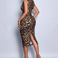 💞New arrival 60% OFF for a Limited Time!!👗Lace Trim V-Neck Leopard Print Bodycon Dress