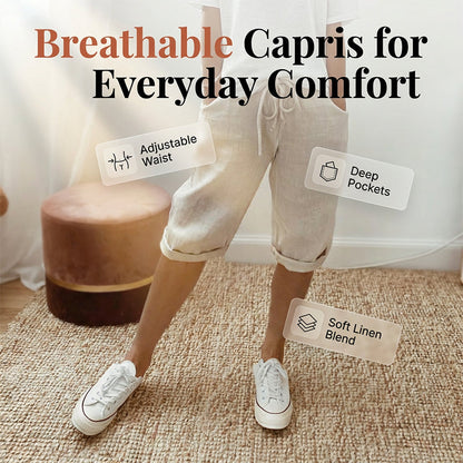 ⏳Time-Limited 60% OFF! 👖⏰Women’s Casual Cotton Linen Capris– Breathable, Comfortable & Effortlessly Chic 🌿✨